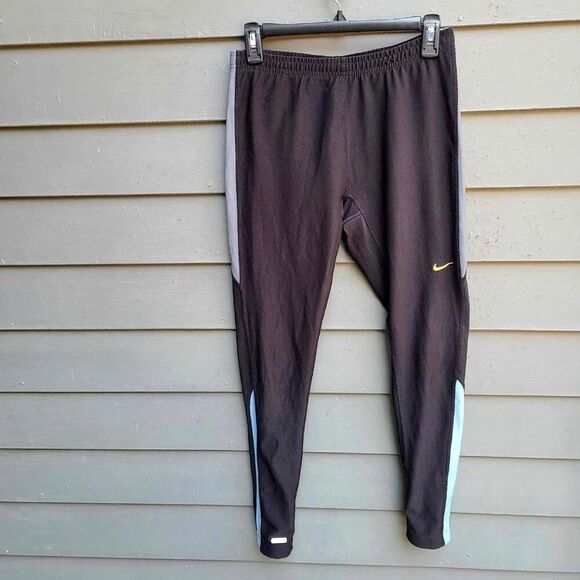 Nike Black Dri Fit Leggings with Zip Up Ankles size Large - Picture 1 of 8